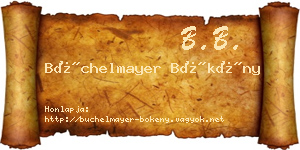 Büchelmayer Bökény névjegykártya